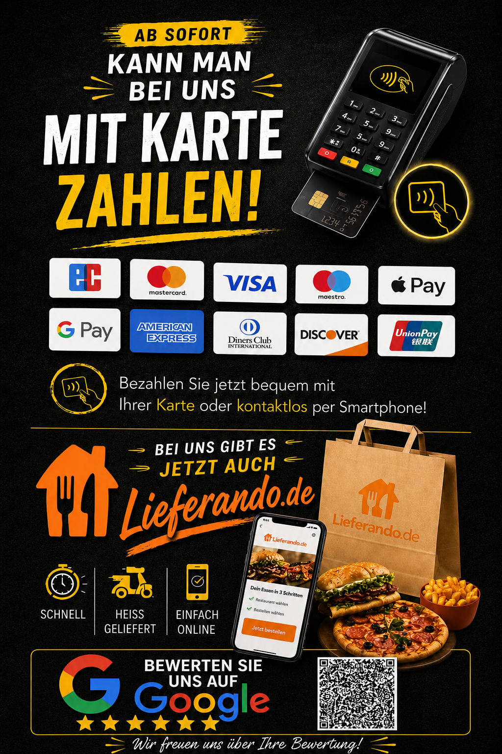 Bezahlen und Bestellen Flyer